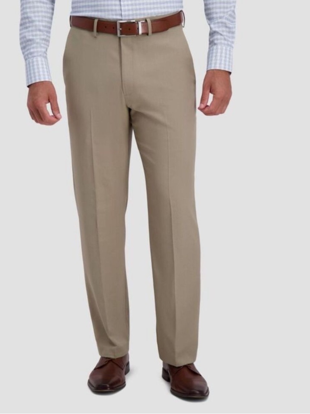 Haggar Dress Pants NWT Mens 50x30 Khaki Premium Comfort Classic Fit Flat Front